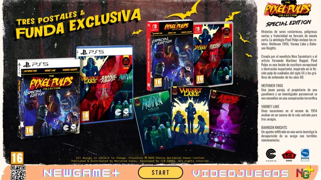 NGPNoticias Tres aventuras de terror retro - The Pixel Pulps Collection para N. Switch y PS5 en físico