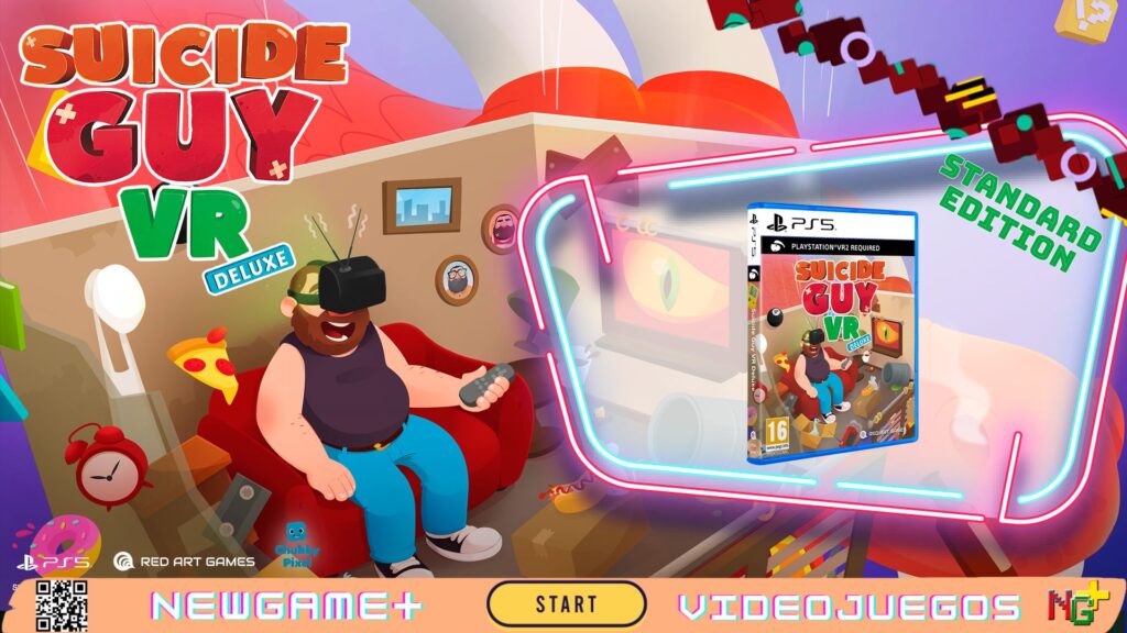 NGPNoticias Suicide Guy VR Deluxe: caos onírico y físicas locas llegan en físico a PlayStation VR2