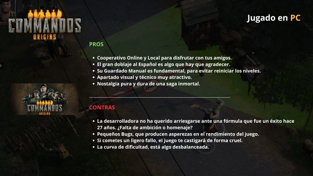 Enfúndate tus Mejores Galas para Patear Traseros Nazis: Análisis Commandos Origins 7 NGPNoticias Enfúndate tus Mejores Galas para Patear Traseros Nazis: Análisis Commandos Origins